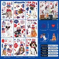 Independence Day window clings set featuring 102 patriotic cat and dog static stickers - Pet Dog Patriotic Style (JD04)