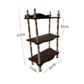 Vintage 3-tier walnut jewelry display stand with dimensions of 52cm height and 30cm width - Multi-tier Vintage Shelf