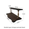 Vintage walnut wood double-layer jewelry display stand with dimensions 32cm length - Tiered Vintage Display Stand