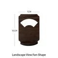 Vintage walnut wood jewelry display stand with fan-shaped cutout in dark finish - Fan Shaped Pattern Jewelry Stand