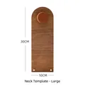 Large walnut wood jewelry neck form display stand with brown suede detail 30cm - Walnut Color Neck Display Board Large