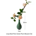 Vintage walnut wood jewelry display stand for rings and earrings in shop window - Long Neck Celadon Ceramic Vase Set