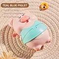 Pink and blue clockwork pig toy that crawls and stretches for toddlers and kids - Fun Wind-up Toy Pig (Green)