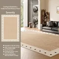 Oatmeal minimalist ice silk cooling rug with breathable anti-slip silicone backing - Silence