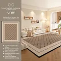 French retro ice silk cooling rug in khaki with geometric diamond pattern for summer - Vow