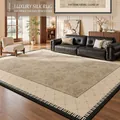 Ice silk cooling mat for living room with vintage floral pattern and beige tones - Scarlet Camellia