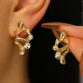 Boucles d'oreilles dorées irrégulières au design ajouré et aux formes ondulées - Or (0431)