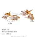 Orecchini a perno minimalisti in acciaio inossidabile placcato oro 18K con zirconi a goccia - Orecchini a Bottone con Strass Bianco Goccia Marquise - Oro