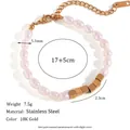Stainless steel square bead and freshwater pearl bracelet set in 18K gold finish - Bracelet - Gold