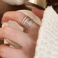 Elegant multi-layered silver stacking rings set in a minimalist fashion style - Silver Minimalist Multi-layer Stackable Style (9#)