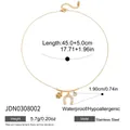 Golden horseshoe and clover charm necklace in polished stainless steel for women - Horseshoe Multi-Pendant Necklace (JDN0308002)