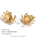 Minimalistische Krabben-Ohrstecker aus 18K vergoldetem Edelstahl mit Hochglanz-Finish - Krabbe Ohrstecker - Gold