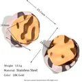 Two-tone irregular wavy metal earrings in 18K gold and silver plated stainless steel - Gold and Silver Two-tone