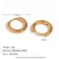 Polished 18K gold plated stainless steel huggie earrings 11.5mm diameter size - 12mm / Gold