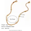 Zweilagiges Fußkettchen aus 18K vergoldetem Edelstahl mit kleinen quadratischen Perlen - Würfelperlen Doppellagige Schlangenkette Fußkettchen / Gold