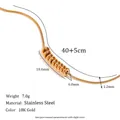 Gold-plated stainless steel necklace with small beans shown with specifications - Gold Metal Beads Pendant Necklace