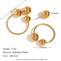 Edelstahl-Ohrringe mit 18K Goldbeschichtung und minimalistischem Drei-Kugel-Design - 316L-Edelstahl / Gold