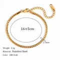 Bracciale a catena piatta NK in acciaio inossidabile placcato oro 18K con chiusura a moschettone - Catena NK (Oro) / Oro