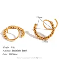 18K vergoldete Edelstahl-Creolen im gedrehten Design mit 17mm Durchmesser und 2,3mm Breite - Gold