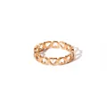 Elegant gold-plated stainless steel ring featuring a delicate hollow heart cutout pattern - US 7 / Rose Gold (YYR023003-R)