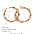 18K vergoldete Edelstahl-Creolen mit elegantem Seildesign für Damen im minimalistischen Look - 30MM / Gold