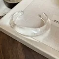 Minimalist transparent C-shaped open bangle bracelet in a sleek acrylic finish - 12# Transparent