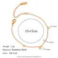 18K gold plated stainless steel chain bracelet with heart pendants for women - Minimalist Three Hearts Pendant Chain Bracelet / Gold