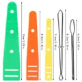 Detailed set of metal loop turners and plastic threading guides with size scales - Five Piece Versatile Combo / 5 Pieces Pack / Colorful