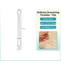 Flat silver stainless steel drawstring threader tool for sewing, size 7.7x0.7cm - Standard Threader - Flat