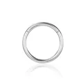 Macro view of seamless ASTM F136 G23 titanium piercing ring with polished silver finish - Silver
