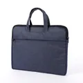 Borsa porta documenti blu scuro con scomparto imbottito per laptop e manici - Blu