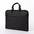 Borsa porta PC in tessuto grigio scuro testurizzato con manici e tasca frontale zip - Nero e Grigio