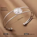 Silver 304 stainless steel open bangle with quilted pattern circular relief charm - Silver Quilted Pattern Lace Style