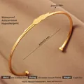 Exaggerated 18K gold plated stainless steel open leaf bangle for women with leaf vein texture - Gold Leaf Stainless Steel Style (50)