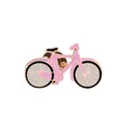 Broche vélo en émail de dessin animé rose et noir avec placage en or et fermoir - Bicyclette