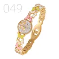 Elegant gold plated stainless steel butterfly bracelet with colorful enamel and crystals - Colorful Enamel Full Diamond Butterfly Style (049)