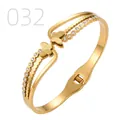 Gold plated stainless steel butterfly bangle featuring sparkling zircon inlay accents - Double Butterfly Frosted Row Diamond Style (032)