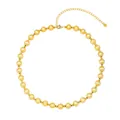 Italienische S925 Silber 8mm gebürstete goldene Perlenkette mit mattem Finish und Herz - Matte Runde Perle (5683682345132) / Vergoldet Halskette