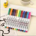 Set of 12 vibrant magical floating water pens for kids in a portable clear snap pouch - 12 Colors PVC Bag / Twelve Colors