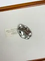 Minimalist silver irregular geometric brooch with fluid liquid metal texture on canvas - 56 Irregular Streamline Geometric (XZ0116) / Silver