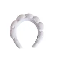 White puffy cloud headband for face washing with soft terry cloth texture - Cloud Headband / White