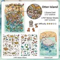 Otter Island DIY 3D landscape sticker kit with scenery card and PET stickers - Otter Island