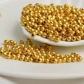 High quality 14k gold-filled solid round spacer beads for DIY jewelry making crafts - Sand Gold