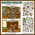 Rainforest Bookstore DIY sticker set with PET sheets and scene background card - Rainforest Bookstore (open Today 45th Installment)