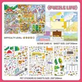 DIY puzzle life scenery sticker set with PET clear stickers and landscape card - Puzzle Life (46th Installment Currently Open For Business)