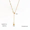 Elegant gold titanium steel Y-necklace with 40+5cm adjustable chain and dual metal beads - Gold Bead Tassel (XKN0254)