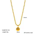 Golden titanium steel bead necklace with a 10mm sphere pendant and 40cm plus 5cm chain - Lustrous Ball (XKN0261)