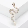 Elegant gold-plated snake brooch with sparkling white rhinestones for women jewelry - Gold with White Zircon