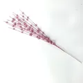 Pink glitter artificial berry stem with 12 forks for festive Christmas floral decoration - Pink