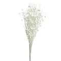 Artificial white glitter berry spray with foam beads for Christmas decor and floral arrangements - White
